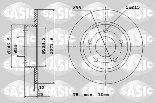 спирачен диск SASIC 2464P44J