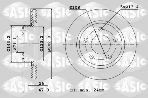 спирачен диск SASIC 2464P74J