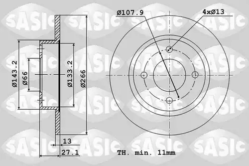 спирачен диск SASIC 2464R24J