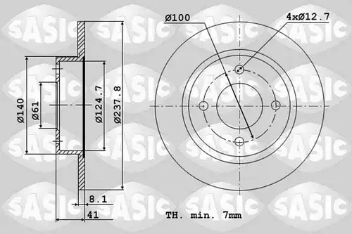 спирачен диск SASIC 4004261J