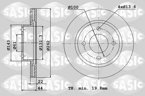 спирачен диск SASIC 4004273J