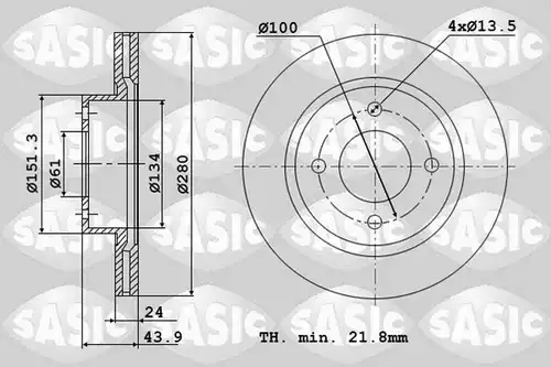 спирачен диск SASIC 4004295J