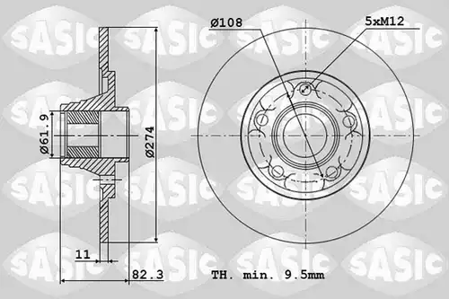 спирачен диск SASIC 4004300J