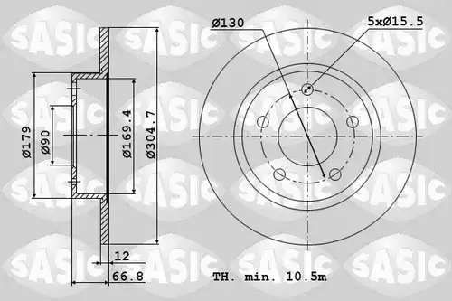 спирачен диск SASIC 4004302J