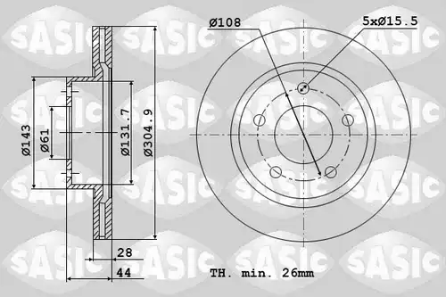 спирачен диск SASIC 4004306J