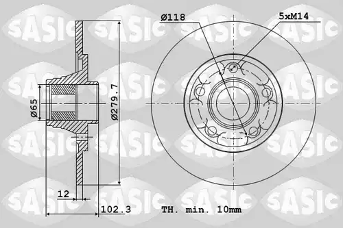 спирачен диск SASIC 4004307J