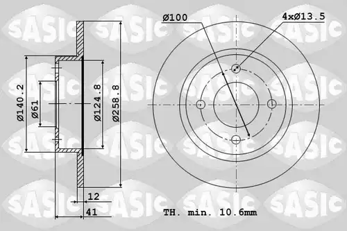 спирачен диск SASIC 6104001