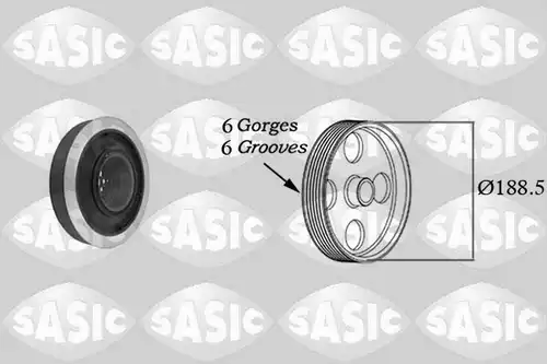 ремъчна шайба, колянов вал SASIC 9001805