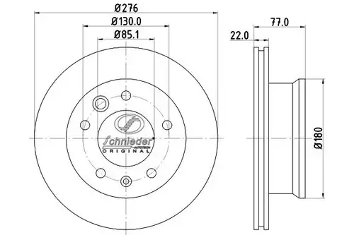 спирачен диск SCHNIEDER AUTOTECH BZS55.00102