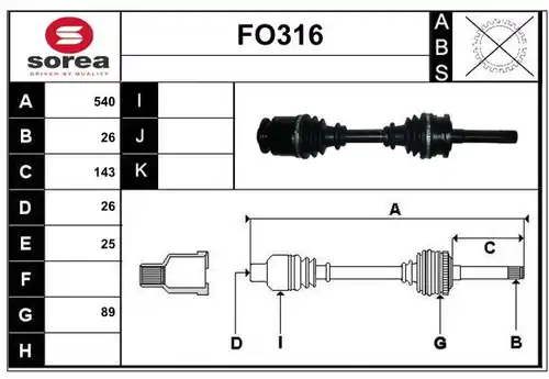 полуоска SERA FO316