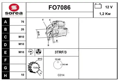 стартер SERA FO7086