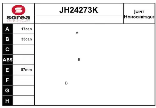 каре комплект, полуоска SERA JH24273K