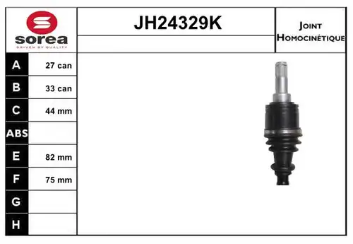 каре комплект, полуоска SERA JH24329K