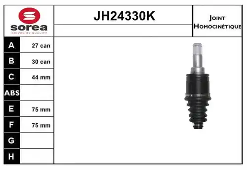 каре комплект, полуоска SERA JH24330K