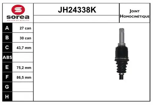 каре комплект, полуоска SERA JH24338K