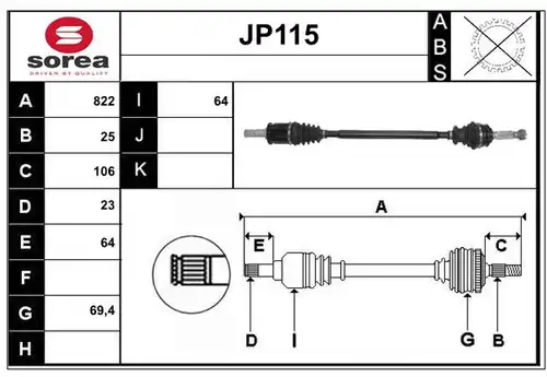 полуоска SERA JP115