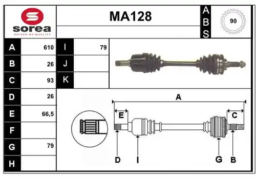 полуоска SERA MA128