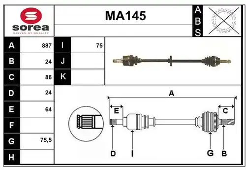 полуоска SERA MA145