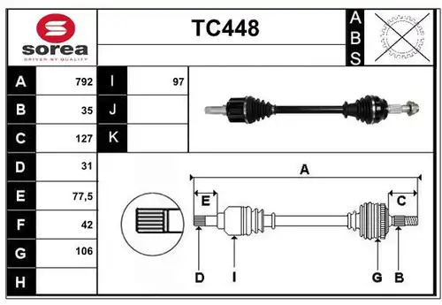 полуоска SERA TC448