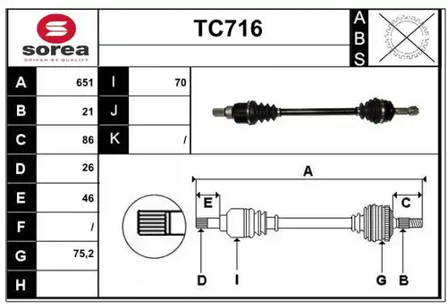 полуоска SERA TC716