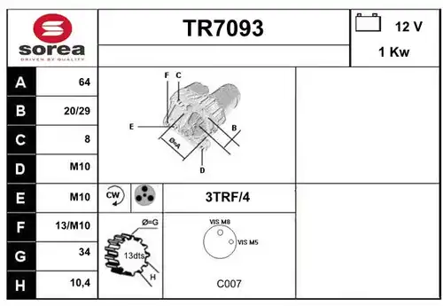 стартер SERA TR7093