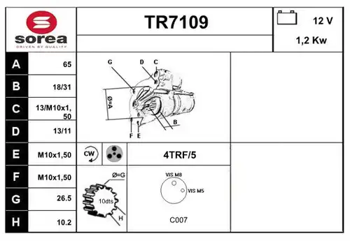 стартер SERA TR7109