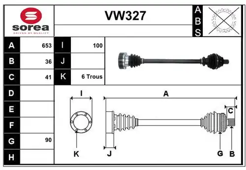 полуоска SERA VW327