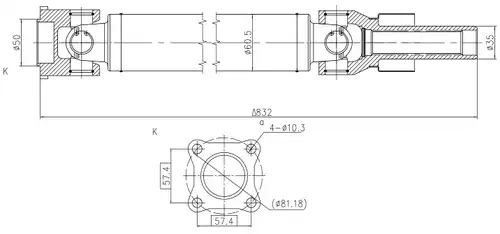 кардан, задвижване на оста SERCORE 32139