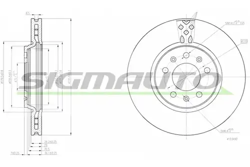 спирачен диск SIGMAUTO DBB942V