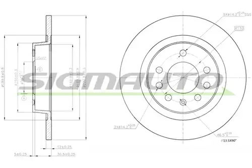 спирачен диск SIGMAUTO DBB943S