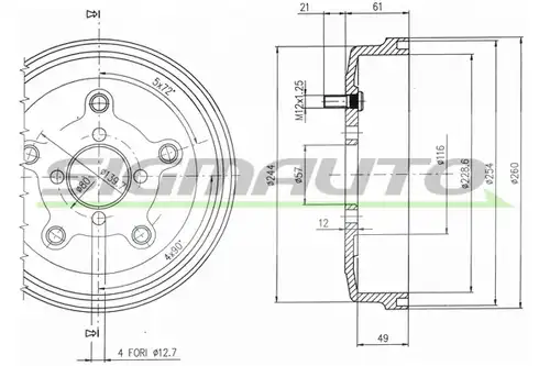 спирачен барабан SIGMAUTO DR5521