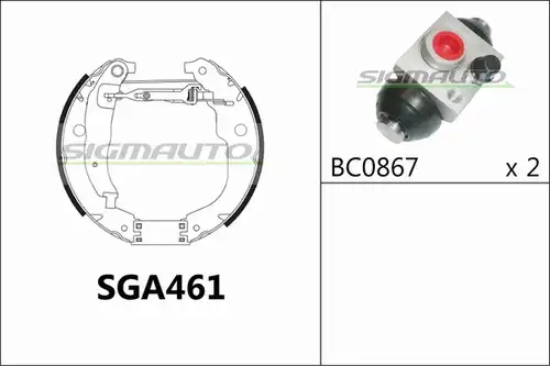 комплект спирачна челюст SIGMAUTO SGA461