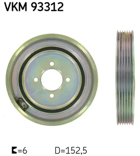 ремъчна шайба, колянов вал SKF VKM 93312