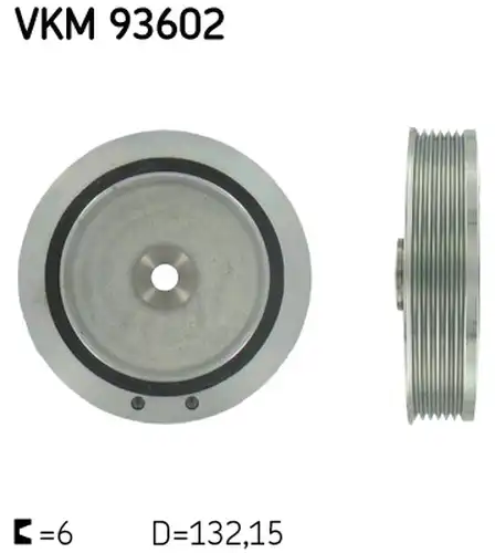 ремъчна шайба, колянов вал SKF VKM 93602