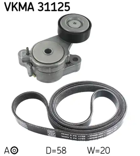 комплект пистов ремък SKF VKMA 31125