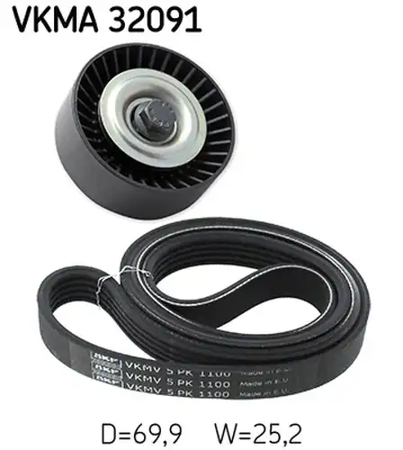 комплект пистов ремък SKF VKMA 32091