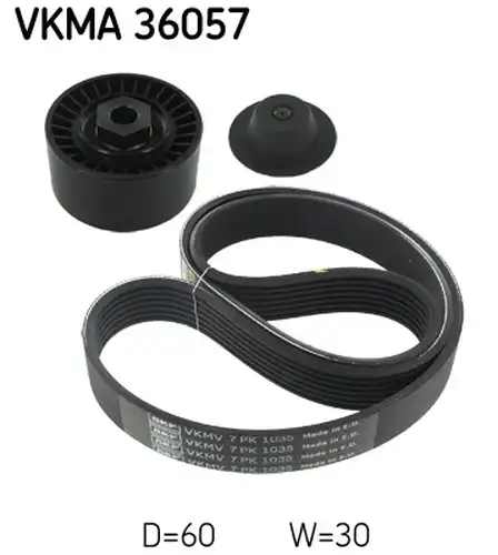 комплект пистов ремък SKF VKMA 36057