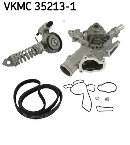 водна помпа + комплект пистови ремъци клиновидно оребряване SKF VKMC 35213-1