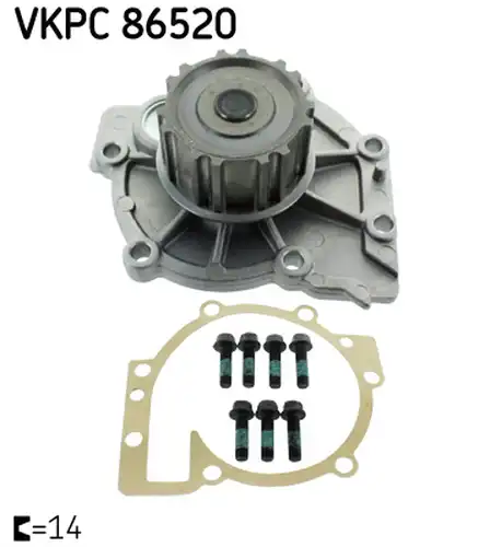 водна помпа, охлаждане на двигателя SKF VKPC 86520