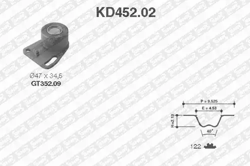 комплект ангренажен ремък SNR KD452.02