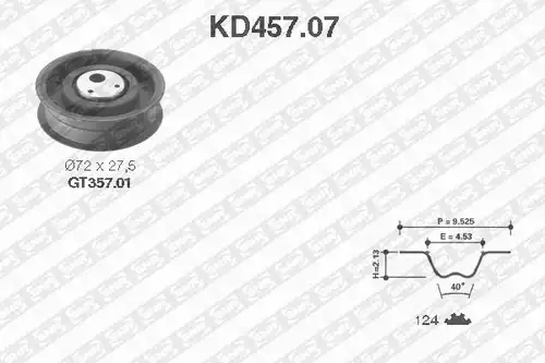 комплект ангренажен ремък SNR KD457.07