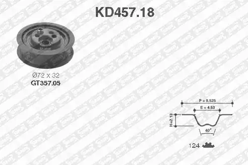 комплект ангренажен ремък SNR KD457.18