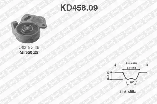 комплект ангренажен ремък SNR KD458.09