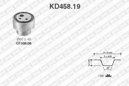 комплект ангренажен ремък SNR KD458.19