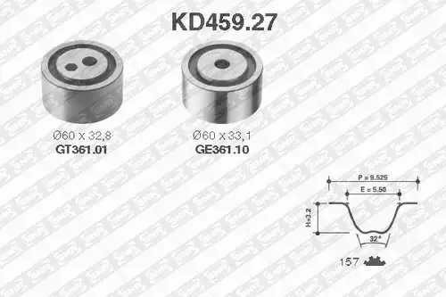 комплект ангренажен ремък SNR KD459.27