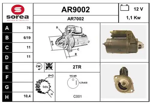 стартер SNRA AR9002