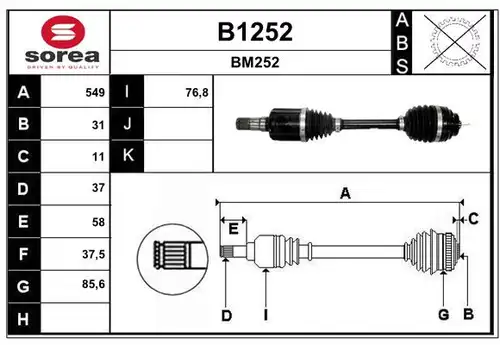 полуоска SNRA B1252