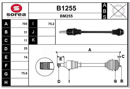 полуоска SNRA B1255