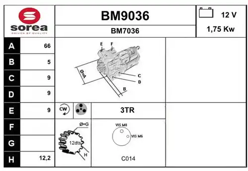 стартер SNRA BM9036