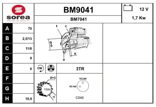 стартер SNRA BM9041